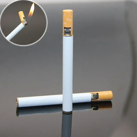Mini Soft Flame Lighter Cigarette Style Grinding Wheel Flint Torch Gas Lighters Pocket Lighter Cigarette Accessories Gadget Gift