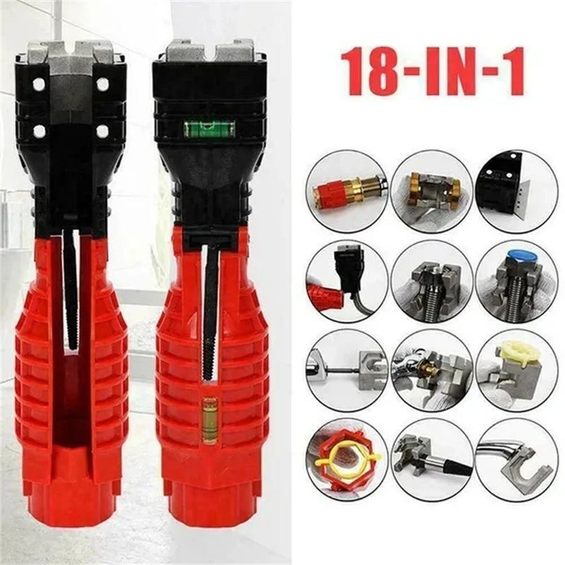 Faucet and Sink Installer 18 in 1 Multi-purpose Wrench Plumbing Tool for Toilet Bowl Sink Bathroom Kitchen Plumbing and more