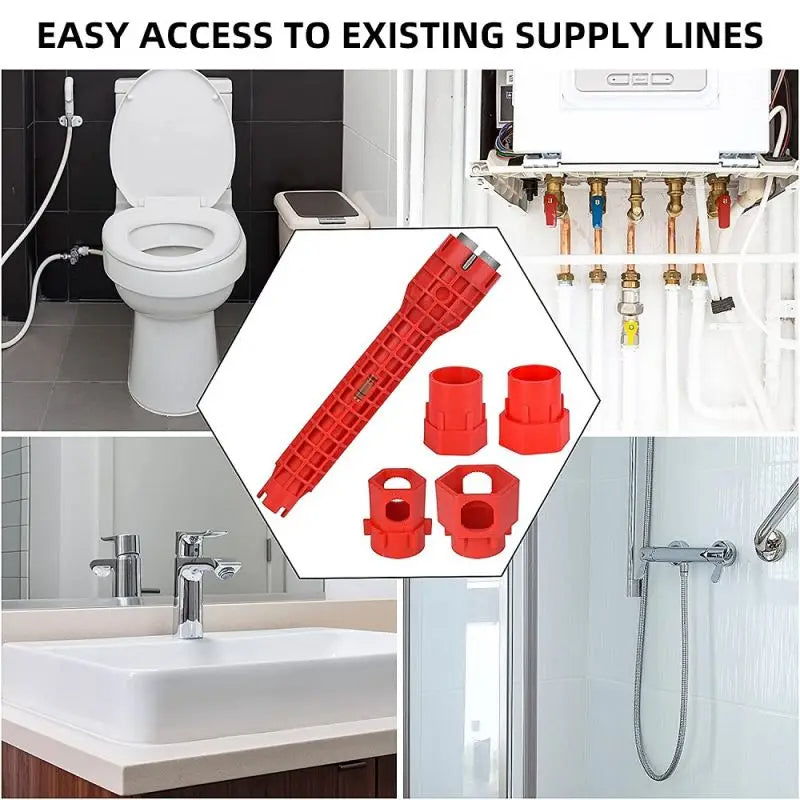 14/8 In 1 Wrench for Sink Faucet Sanitary Repair Tool Double-Head Handle, Installer Ratchet Tool Set for Bathroom Sink Faucet
