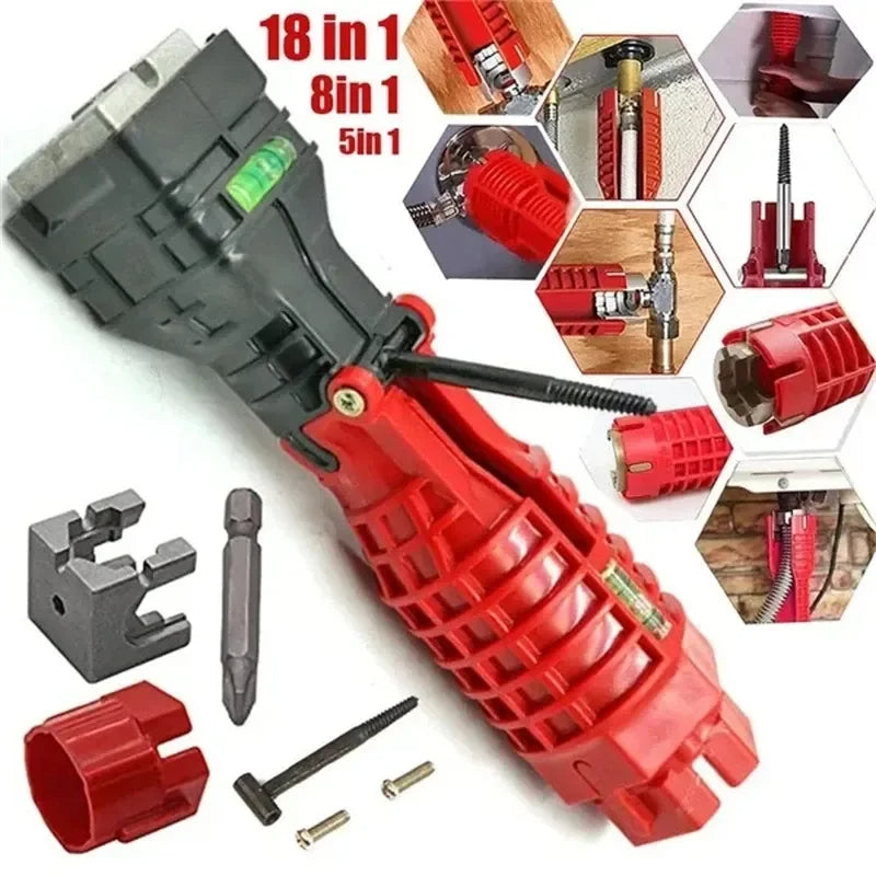 Faucet and Sink Installer 18 in 1 Multi-purpose Wrench Plumbing Tool for Toilet Bowl Sink Bathroom Kitchen Plumbing and more
